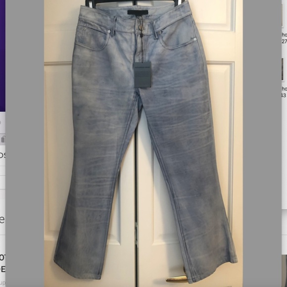 NWT Alexander Wang Indigo Cropped Leather Pants sz 0 - Picture 2 of 8
